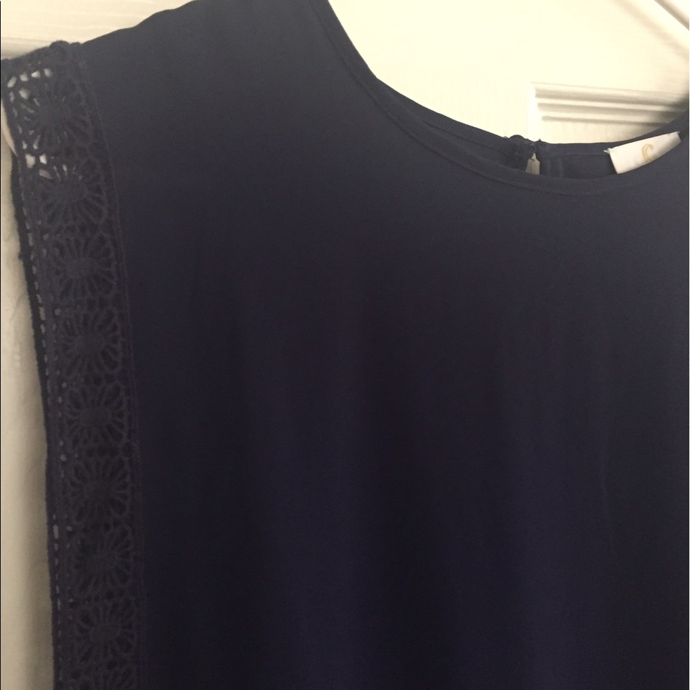 Navy sleeveless blouse